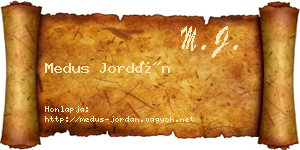 Medus Jordán névjegykártya